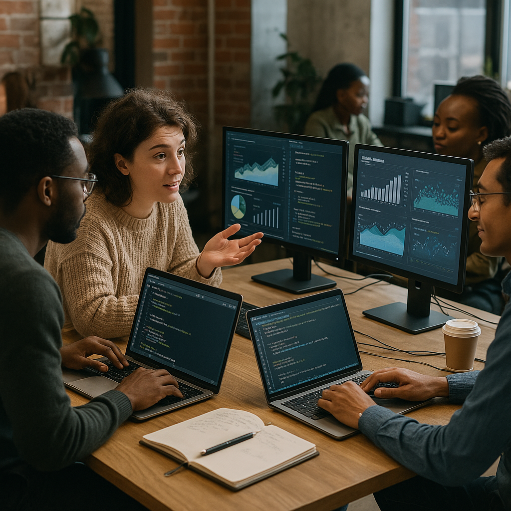 Data scientists collaborant lors d'un datackathon